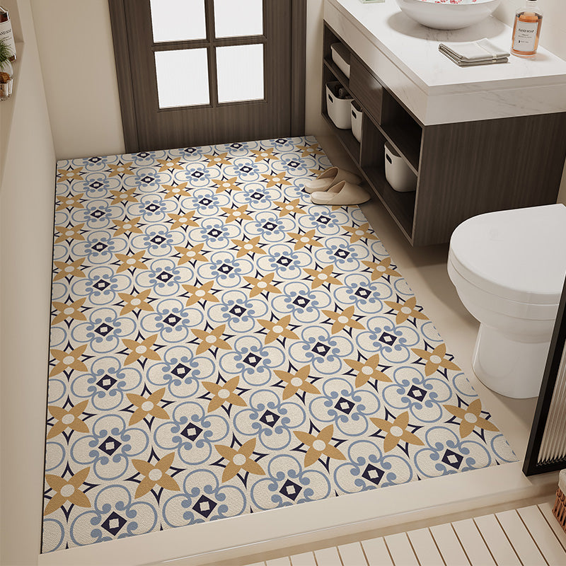 Tapete de Banheiro Absorvente Retro Antiderrapante